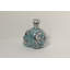 Bouteille de liqueur crâne en céramique 16 oz turquoise Talavera