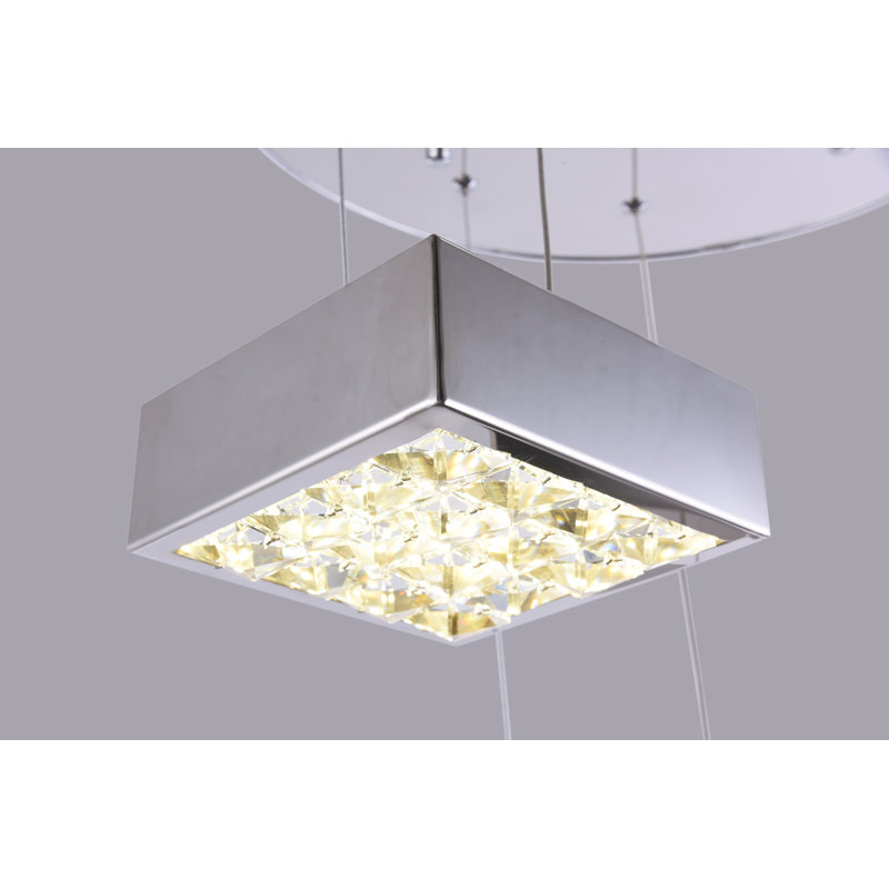 Transitional 3 Tier LED Crystal Pendant