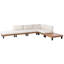 Garden Corner Sofa with Table 5 Seater FRAZZANO Certified Acacia Wood Off-White