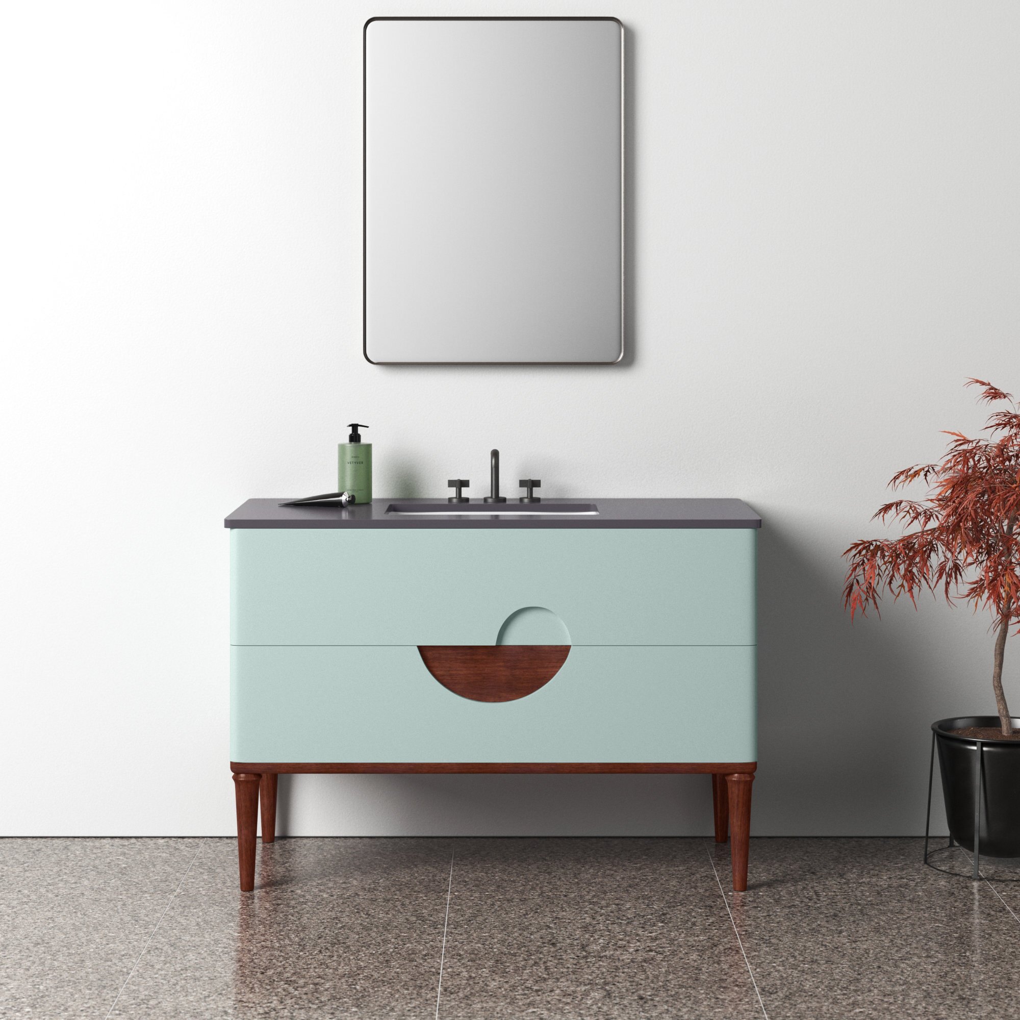 Kimber 48'' Single Bathroom Vanity, Aloe Green