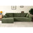 Dark Convertible Sectional In Soft Corduroy, 4 - Seat Comfy Full Foam Sleeper For Living Room, No Assembly Needed, Left Facing Corduroy , Couch Required,-1312746328-1312746324