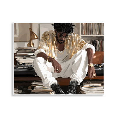 Plaque murale de la collection DJ avec disques, design par Franklyn Gregory