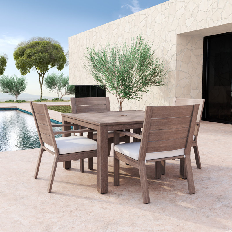 Laguna Outdoor Dining Armchair with Cushion, Canvas Skyline Sunbrella®