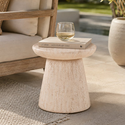 Table d'appoint ronde extérieure en imitation pierre