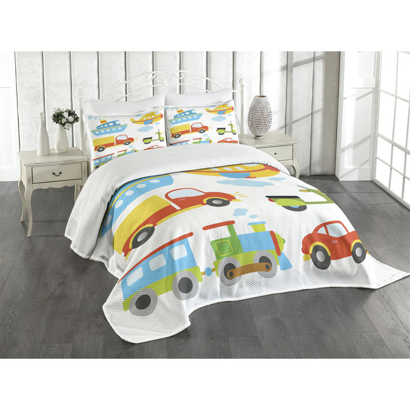 Multicolore Ambesonne, Couvre-lit pour très grand lit + 2 taies décorat