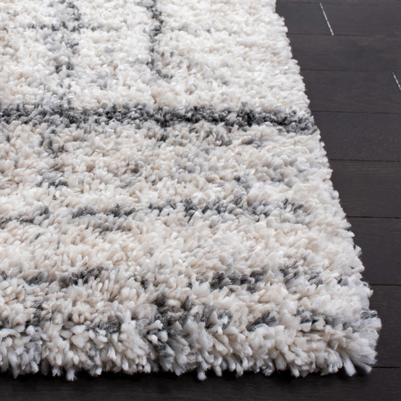 Kaylum Abstract Ivory/Grey Area Rug, Rectangle 5'3" X 7'6"