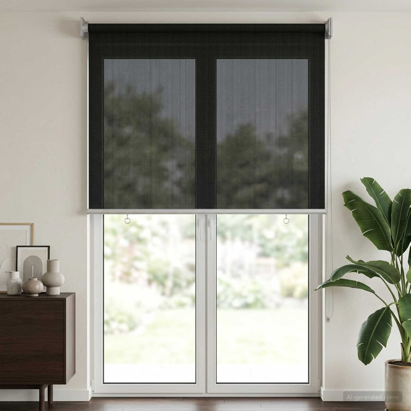 Roller shade, Black, 145 cm W x 140 cm L