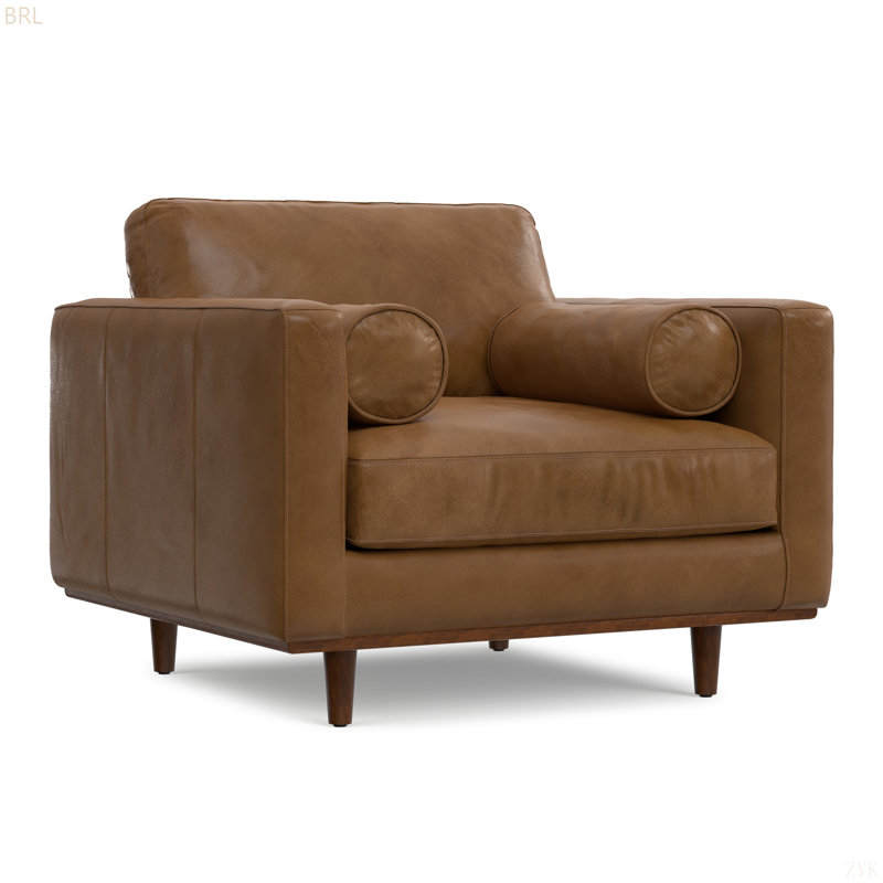 Chaise avec accoudoirs Morrison, Marron foncé