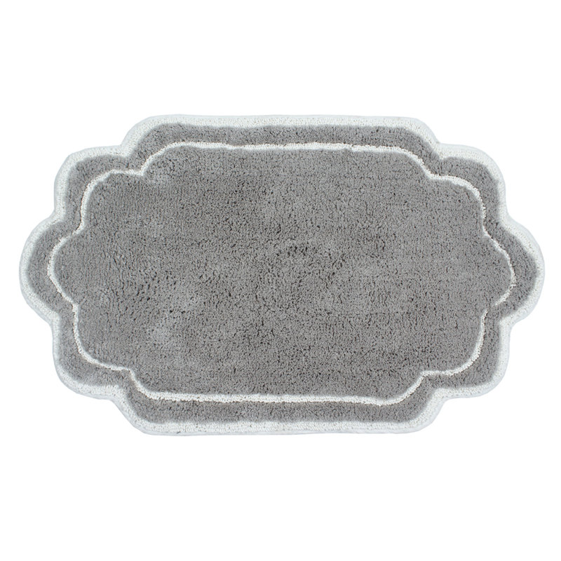 Tapis pour salle de bain Dobrinka, Gris, 21 po x 34 po (rectangulaire)