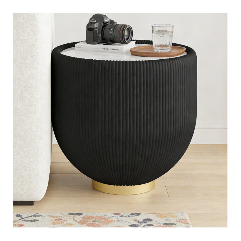 Table d'appoint, Or / noir, marbre