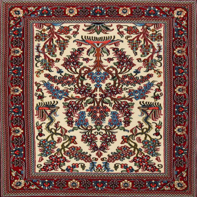 Tapis oriental rouge / beige