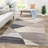 Modern Area Rug with Geometric Design in Beige Grey Cream-699748126