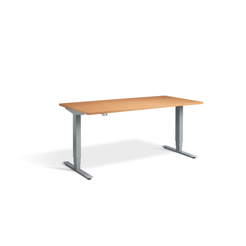 Trexler Metal Base Standing Desk, Beech/Silver, 1300cm H x 1600cm W x 800cm D