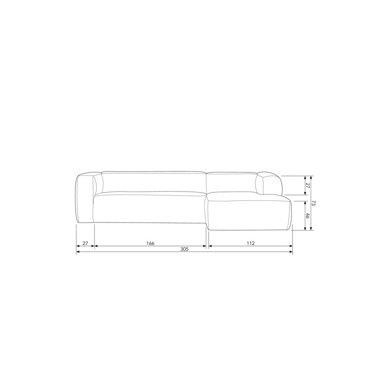 Bean Corner Sofa, Melange Terrazzo, Right Hand Facing