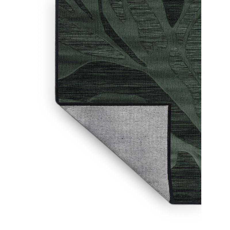 Machine Washable Abstract Gray Area Rug, Square 4'