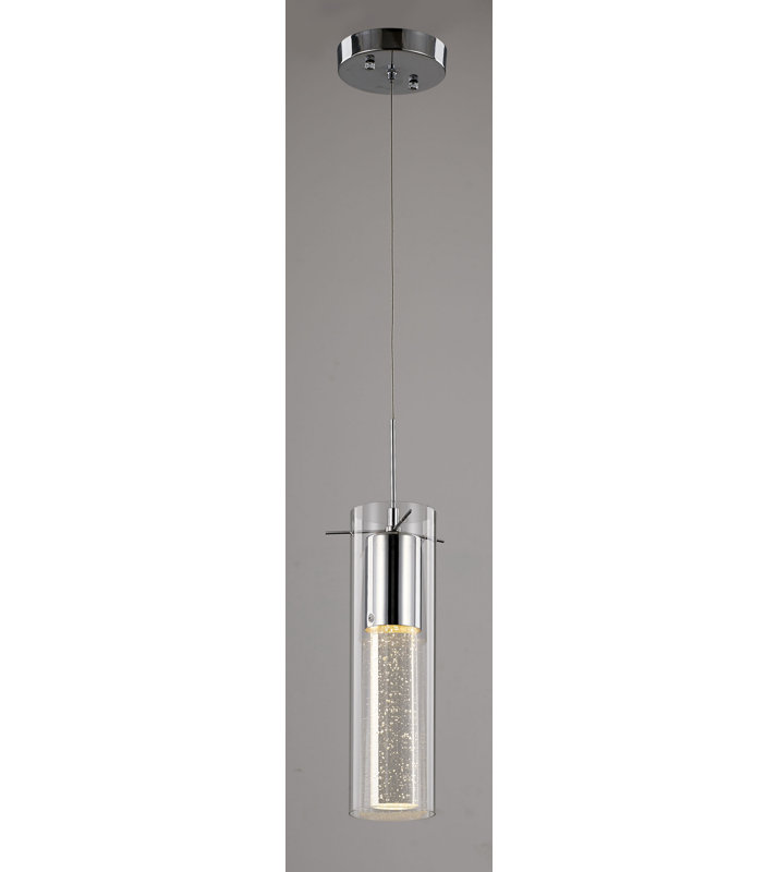 Thamann Modern 1 Light Glass Cylinder Pendant