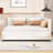 Full Size Upholstered Daybed With Trundle Sofa Bed Frame No Box Spring Needed, Linen Fabric(Beige)-304746988