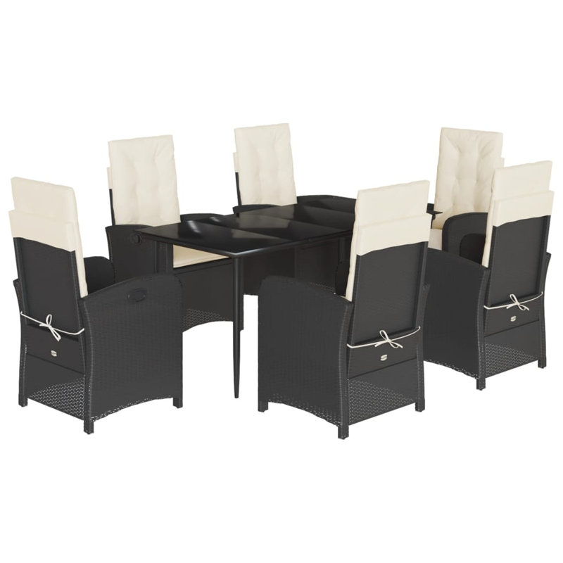 Table de salle à manger rectangulaire Vidaxl, Beige, Noir, 6