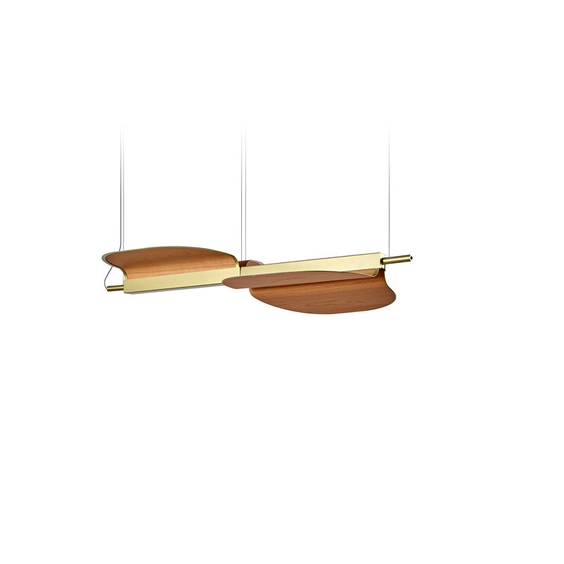 Omma 2 - Light LED Pendant, Natural Cherry, Gold