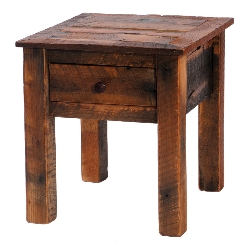 Fireside Lodge Barnwood One Drawer End Table, Barnwood