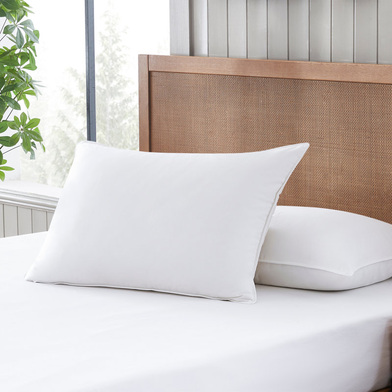 Jumbo Hypoallergenic White Duck Feather Pillow Twin Pack
