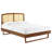 Sierra Cane and Wood Platform Bed with Angular Legs-1464664693-1361105004