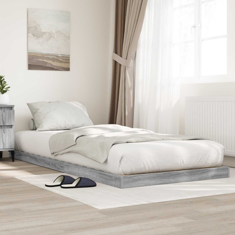 Bed, European Single (90 x 200 cm), Grey Sonoma