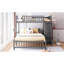 Lit superposé simple gris sur lit double avec 6 tiroirs et un lit en bois mobile dans six armoires-1964563034-1964563035