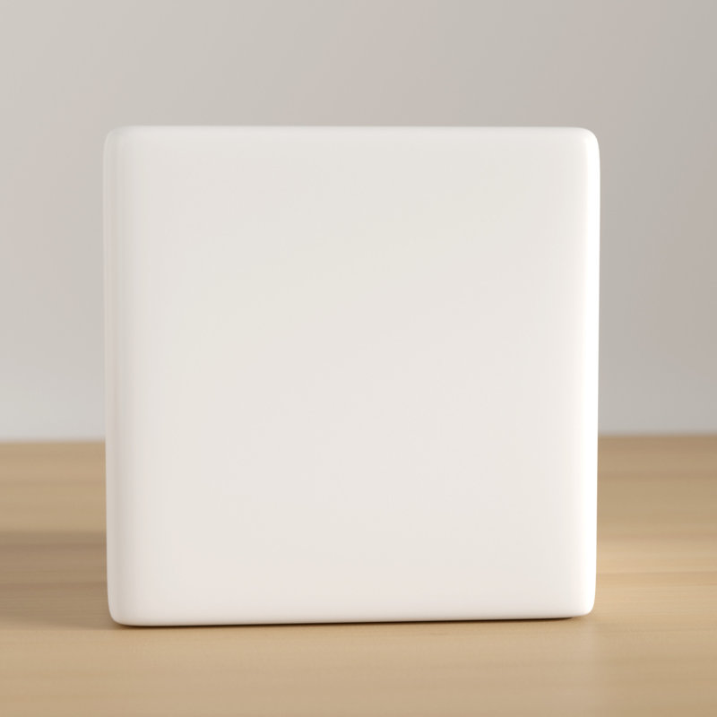 Boîte à fleurs carrée en céramique Lonsdale, H 7 po x l 7 po x P 7 po, Blanc