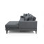 Canapé-lit d'angle moderne, gris foncé | Cadre en bois de hêtre et en carton, 90,6 x 63,0 x 33,5 po | Tissu 100% polyester, nettoyage à sec | Coussins confortables en mousse (45 x 45 cm) | Parfait pour les décors industriels et scandinaves-1768212257