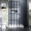 Porte de douche à l'italienne 34 po x 72 po, verre trempé noir, ensemble de fabrication robuste