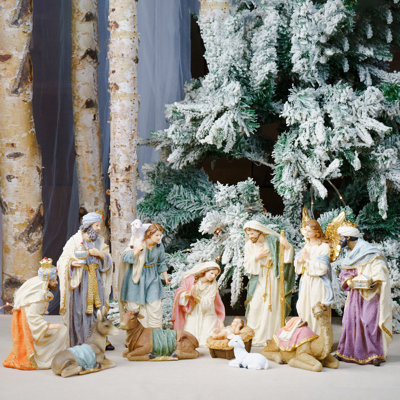  Ensemble de crèche de Noël figurine 12 pouces 12 pièces