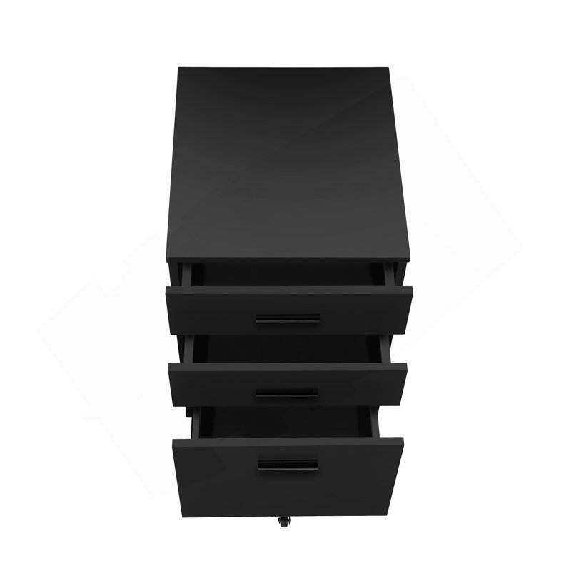 File Cabinet, Rolling Mobile, Storage Drawers, Printer Stand, Office, Work, Black Laminate, Contemporary, Modern, Black