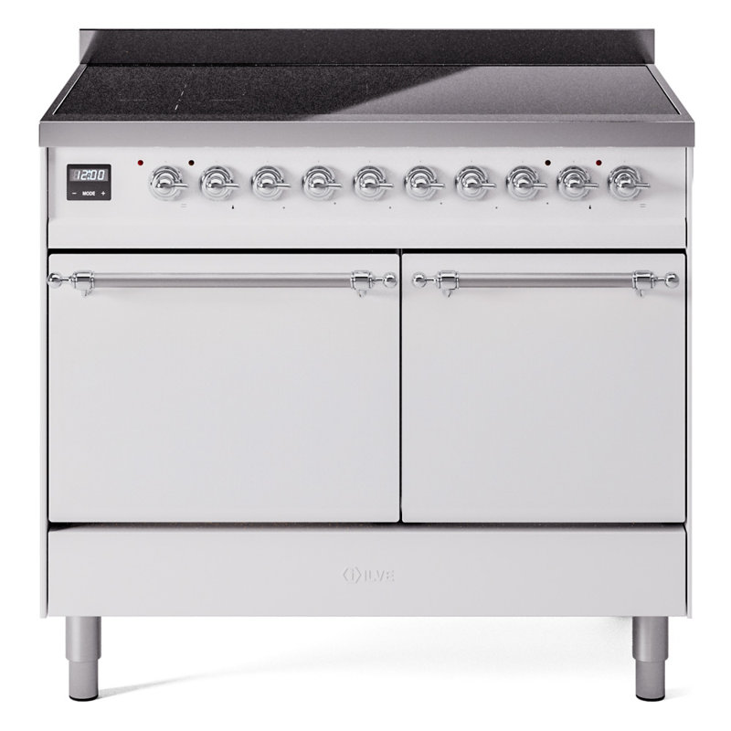 ILVE Nostalgie II 40 in Induction Range, White/Chrome
