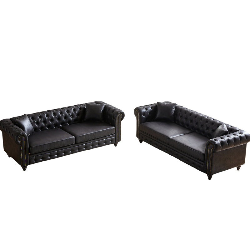 Chenille moderne 6 avec cadre en bois massif et pieds en métal doré pour une construction confortable et élégante, Noir