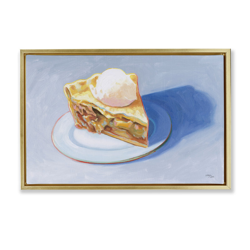 «Apple Pie Still Life», toile flottante encadrée grise par Wild Apple, Cadre flottant métallique doré, H 17 po x l 25 po