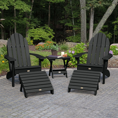 Milaca Plastic Adirondack Chair with Ottoman by Highland Dunes