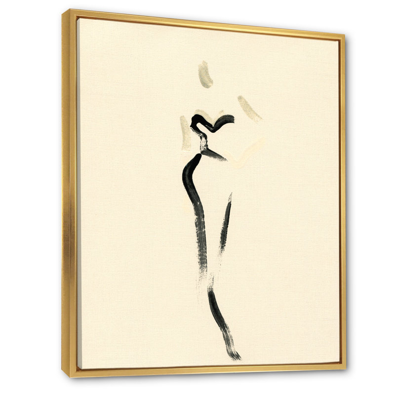 «Fashion Woman», art sur toile Glam, H 40 po x l 30 po x P 1,5 po, Cadre flottant doré