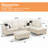 Faux Leather L Shaped Couch Living Room Sofa Set with ottoman-2103727544-2103727545