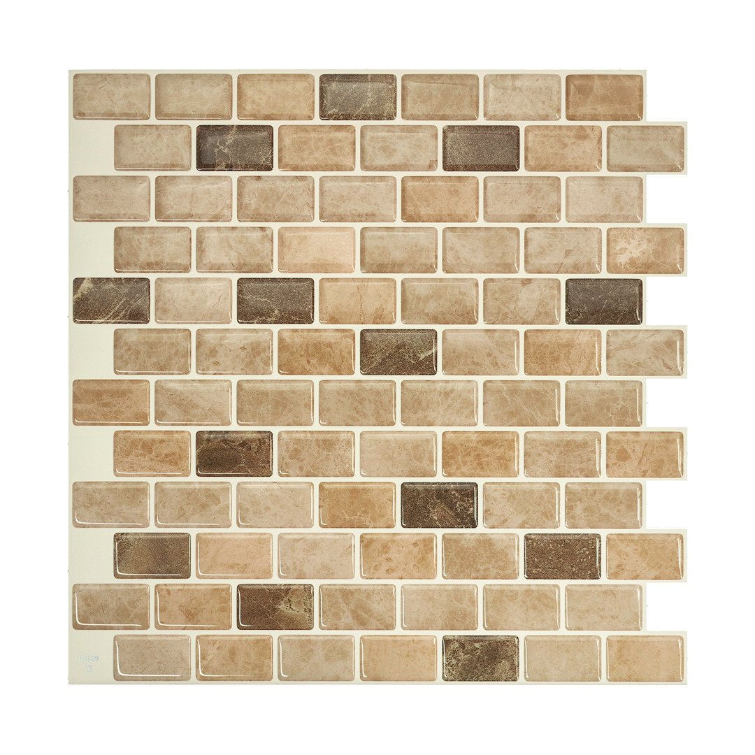 Peel and Stick Gel Backsplash Tile Ravenna 10" x 10" (Set of 4) Smart Tiles