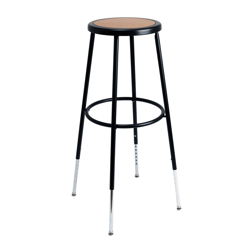 Felix Height Adjustable Steel Stool, Assembly Ready, Black, Extra Tall