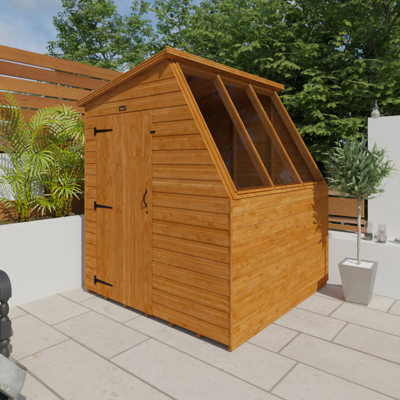 Solid Wood Shiplap Pent Garden Shed, 6ft. W x 6ft. D