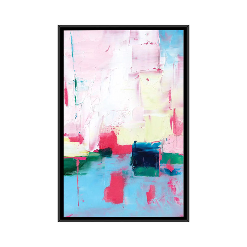 Magenta Horizon I par Ethan Harper - reproduction d'art, H 48 po x l 32 po x P 1,5 po, Pas de tapis, Toile avec cadre noir