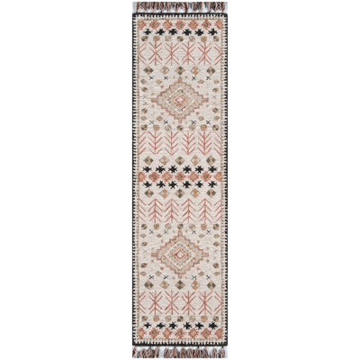 Tahoe Wool Southwestern Area Rug in Pink/Beige/Black