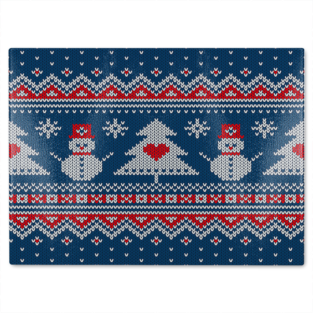 Winter Holiday Sweater Design Dining Glass Chopping Board