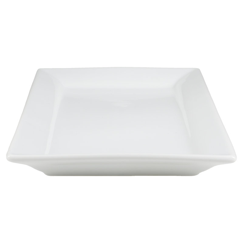 White Ceramic Rectangular Serving Platter, 14 Inches