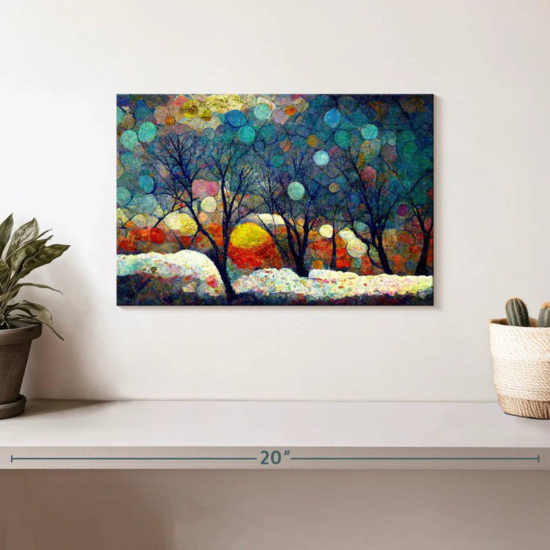 Couleurs abstraites des arbres d'hiver, H 8 po x l 12 po