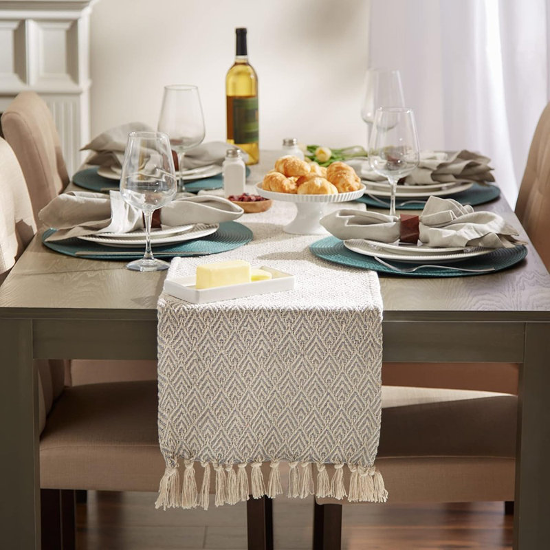 Braided Table Runner – Gray – Farmhouse Style