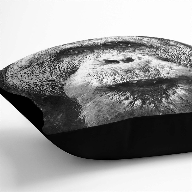 Square Throw Cushion, 55cm H x 55cm W x 20cm D, Black