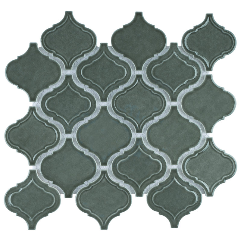 Carrelage mosaïque en verre brillant 10,36 po x 9,38 po Classic, Vert